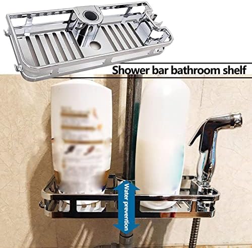Chuveiro de prateleira montado no banheiro para cozinha e banheiro, prateleira de chuveiro montada na parede para shampoo, cesta