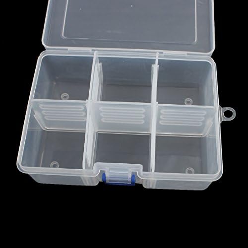 IIVVERR Limpo branco 6 slots componentes à prova d'água Caixa de armazenamento Caixa de armazenamento 167 mm x 126 mm x 62 mm (Caja