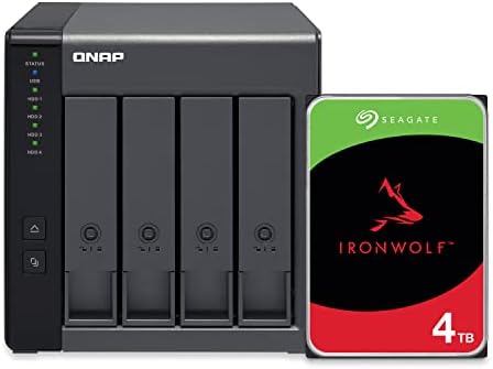 QNAP 4 BAY DAS com capacidade de armazenamento de 12 TB, Raid 5 Seagate Ironwolf HDD Bundle