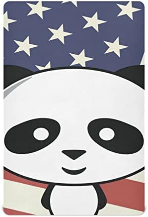 Alaza fofa kawaii panda com folhas de berço de bandeira americana nos EUA.