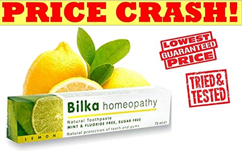 3 contagem x bilka homeopatia clareador natural pasta de dente homeopática de limão 75ml