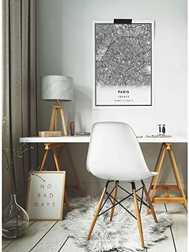 PRIMEIRA DE POSTER DE MAPA DE PARIS STACTERIAL | Arte da parede preta e branca moderna | Decoração da casa escandinava | FRANCE