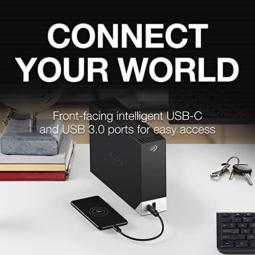 Seagate One Touch Hub, 18 TB, desktop de disco rígido externo, USB-C, USB 3.0, para PC, laptop e Mac, 4 meses de Plano de Fotografia