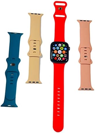 4 bandas de relógio de pacote para mulheres compatíveis com banda de relógio Apple 38mm 40mm 41mm 42mm 44mm 45mm 49mm, cinta de silicone macio compatível