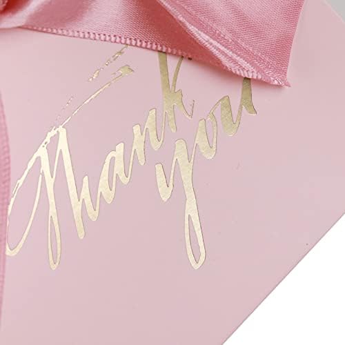 Yijiayii 30 pacote de agradecimento caixas pequenos presentes com papel rosa de fita de arco para o casamento de festas de noiva