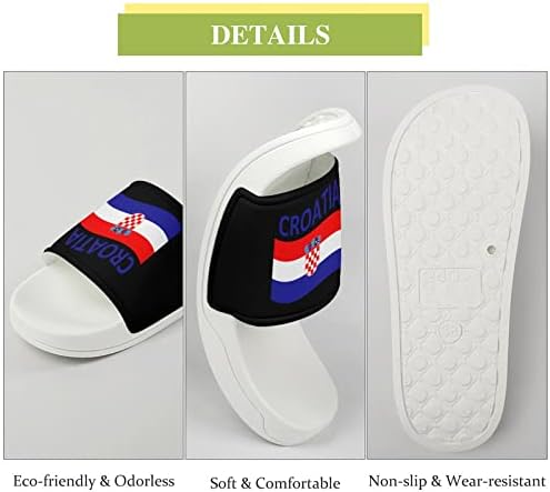 Bandeira das sandálias da Croatia House não deslizam chinelos de dedo do pé para massagem Banho