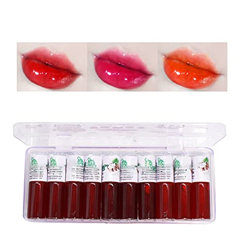 Lip Gloss for Little Girls 2 Conjunto de 10 esmaltes de frutas de frutas criativo para uso diário de veludo batom líquido