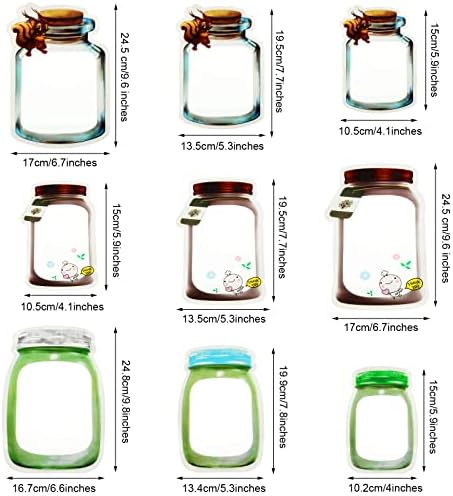 50 peças Mason jar garrafas sacos pedreiro jar com zíper sacos de trava reutiliza sacos de armazenamento de alimentos