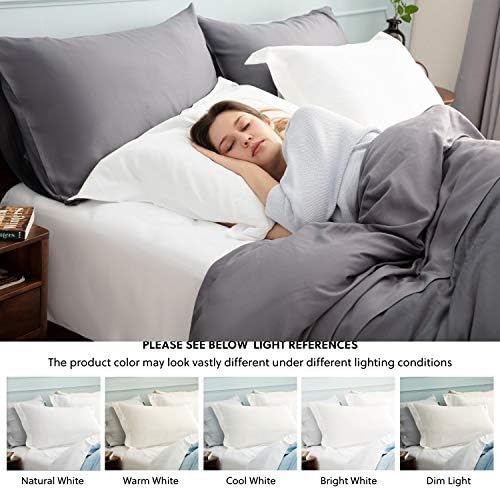 Bedsure Pillow branco SHAMS Conjunto de 2 king tamanho 20x36 polegada, travesseiro de cama de microfibra escovada shams para cama queen,
