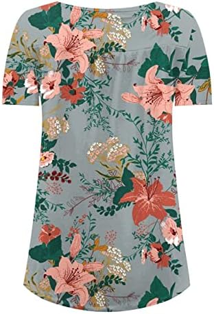 Camisas casuais henley para mulheres ocultas túnicas de túnica 2023 blusas de manga curta de verão para usar com leggings