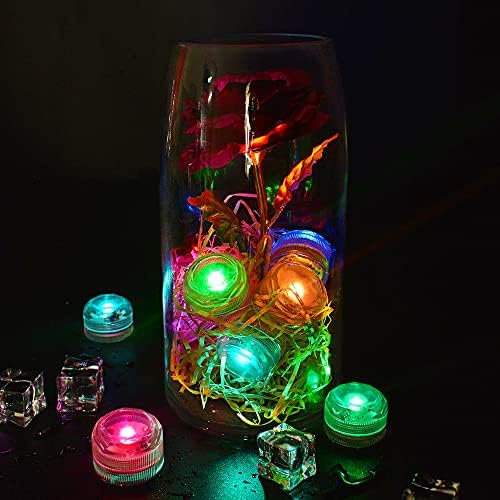Luzes LED submersíveis mini com luzes de chá de chá subaquático remoto e multicolor