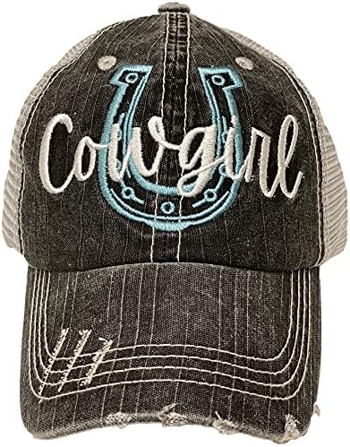 May & Grey Women's Cowgirl Angusted Baseball Hat