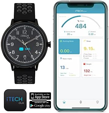 DUO ITECH SmartWatch Rastreador de fitness STEP Counter Sleep Monitor Notificações GPS conectadas para mulheres e homens até 10