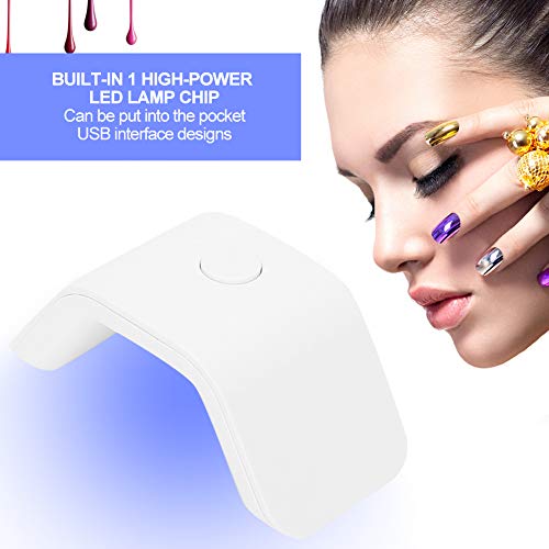 Lâmpada UV de 2W de um dedo único, mini secador de esmalte de manicure para o gel de unha UV LED Gel Gel Polish, lâmpada de cura em gel de unha para salão de beleza e uso doméstico