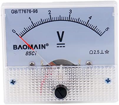 Voltímetro analógico de Baomain 85c1 DC 0-5V Rectangle Analog Volt Painel Medidor