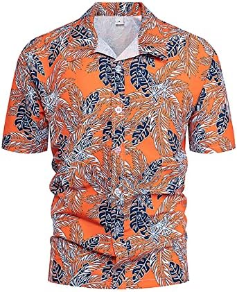 Camisas florais masculas de manga curta para baixo camisa de férias colar de férias camisas ocidentais confortáveis ​​para homens