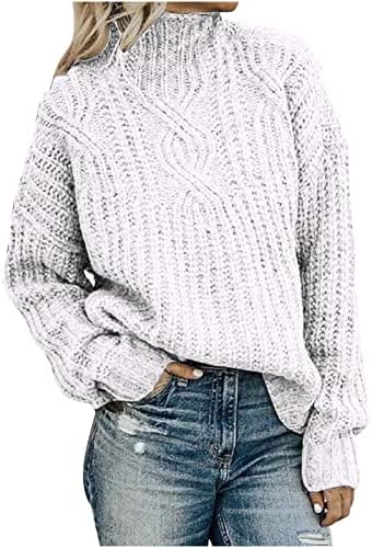 Casual Casual Turtleneck Sweaters Cable Knit Manga Longa Sweter Sweater Cor Solid Sollow Comfy Jumper Tops