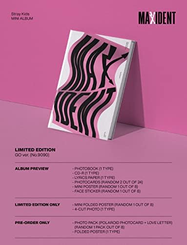 Dreamus Stray Kids - Maxident [Go Ver.] Álbum de edição limitada+Benefício de pré -encomenda