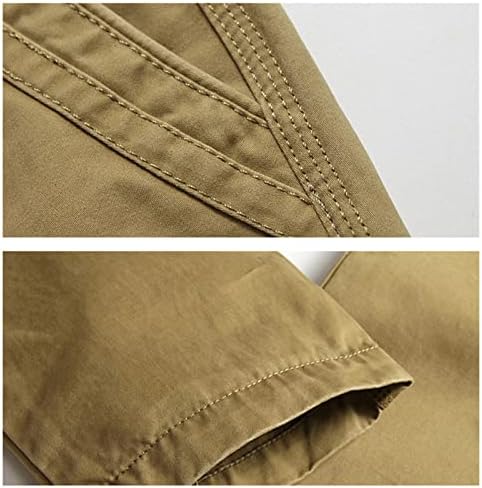 Homens descontraídos de algodão casual de algodão casual chino clássico calças retas clássicas calças de conforto de negócios