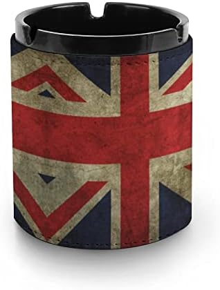 British Flag Leather Ashray Ash Bandejas de cinzas da moda para decoração do escritório em casa do charuto