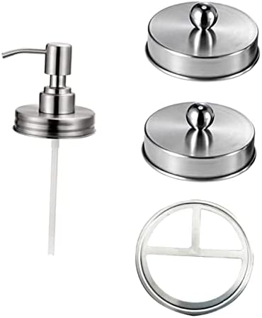 Cabilock 4pcs Shampoo Pump Dispenser Dispensador Jar Jar Distribuidor de tampa de tampa de tampa de tampa Distribuidor de líquido SOAPSIDADE DISSENSIDENTE DA PRESSÃO DE METAL DISPENSOR DISSENSOR