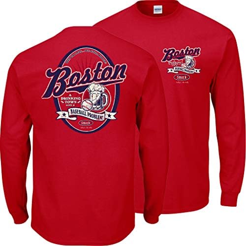 Smack Apparel Boston Baseball Fãs. Camiseta vermelha da cidade de Boston