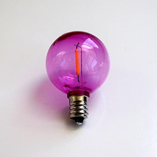 Fantado Pink quente/fuchsia led filamento g40 globe quebra de energia salvagueira lâmpada colorida, diminuição, 1W, E12 Candelabra