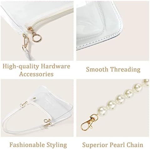 Sinntra Clear Burse for Women, Clear Clea Hobo Tote Handbag Mini Clutch Sacag