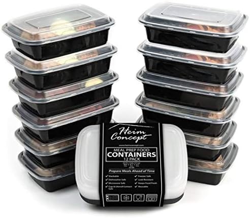10 peças Black 2 Compartamento de recipientes de alimentos conjunto com tampas, melhor para lancheiras para crianças