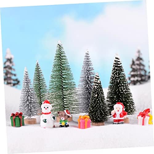 Toyandona 12pcs Árvore de Natal Micro paisagem Ornamento Ornamento Pinete artificial Presente Ornamentos de Natal Favorias Presentes Pequena árvore de cedro Decoração de Natal Interior