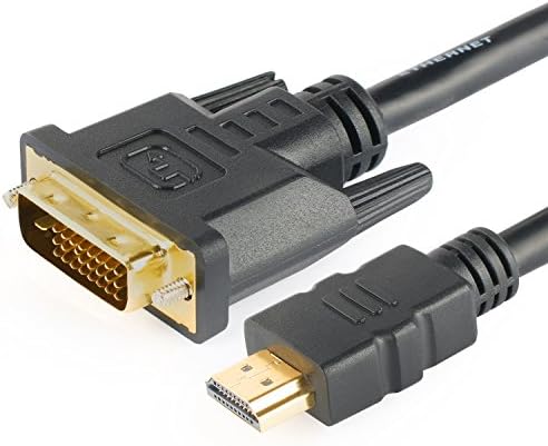 SHD DVI para cabo HDMI 3feet, HDMI para DVI Cabo DVI D para Adaptador HDMI Cabo Bidirecional Monitor para PC Laptop HDTV Projector