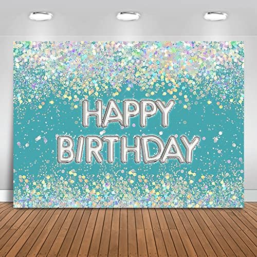 Mocsicka Blue Glitter Birthday Birthday Caso Rainbow Confetti Girl Birthday Photography Backograph Holography Birthday Party