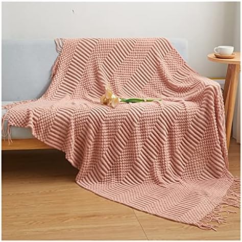 Sofá de malha ccbuy cobertor macio macio toalhas de ar condicionado de cor sólida com tástels de táxi cochilo