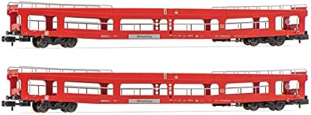 Arnold Railway - Rolling Stock HN4354 dB Autozug, 2 -unidade pacote, transportador de carros DDM, libré vermelho, período