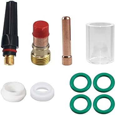 10pcs Tig Kit de tocha de soldagem TIG Lens de gás de soldagem #10 kit de xícara para WP-17/18/6 26 3/32 Acessórios da tocha de soldagem