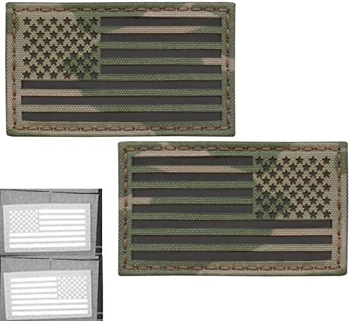 Conjunto tático esquisito de 2 patches de lasercut de bandeira americana