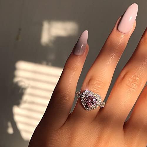 2023 novo rosa completo zir-con coração banhado anel de diamante anel feminino anéis de anel de jóias