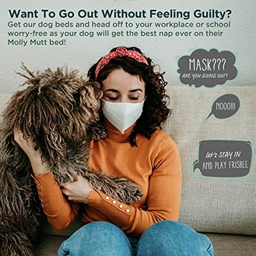 Molly Mutt Meio Indoor/Outdoor Dog Duvet Tampa - bestas lindas - mede 27''x36''x5 ' - poliéster - durável - respirável - sustentável - capa de cama para cachorro lavável - pré -shrubk