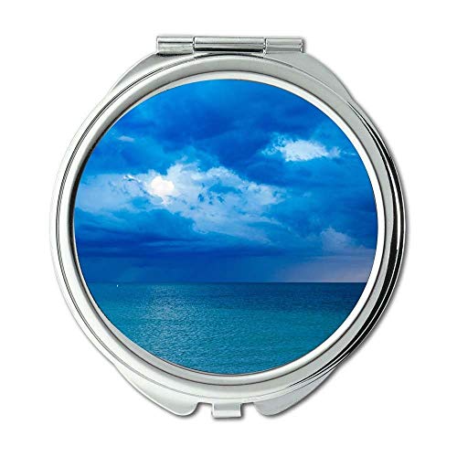 Espelho, espelho compacto, nuvens de praia Natureza, espelho de bolso, espelho portátil