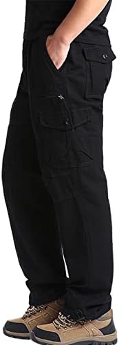 Miashui comércio justo calças masculinas moda moda casual zíper de bolso de bolso de calça de carga masculina de cargo