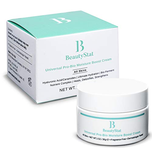 BeautyStat Cosmetics Universal Pro-Bio Bioest Boost Creme, hidratante da pele facial com ácido hialurônico, anti-envelhecimento natural, anti-rugas
