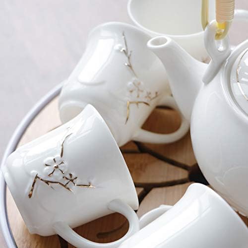 Lkyboa 6pcs de porcelana artesanal colorida de kung fu conjunto de chá zen teasetas de saúde teaset de grande capacidade para chá de chá de chá e xícaras de café