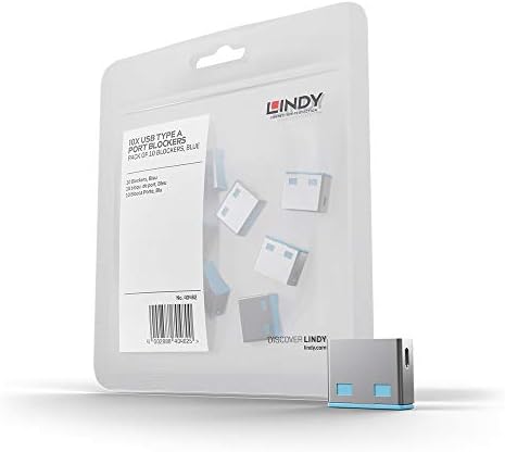 Lindy USB Port Blocker - pacote de 10 - azul 40462