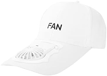 Solwda Solar Power Fan Cap Hatball Golf Hat de Golfe Cool seu rosto em Hot Sun Summer USB cobrando 500mAh Battery Golf Hat, preto, tamanho único