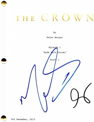 Claire Foy e Matt Smith elenco assinou autógrafo The Crown Full Pilot Script - Primeiro homem, a garota na teia da aranha, Doctor Who