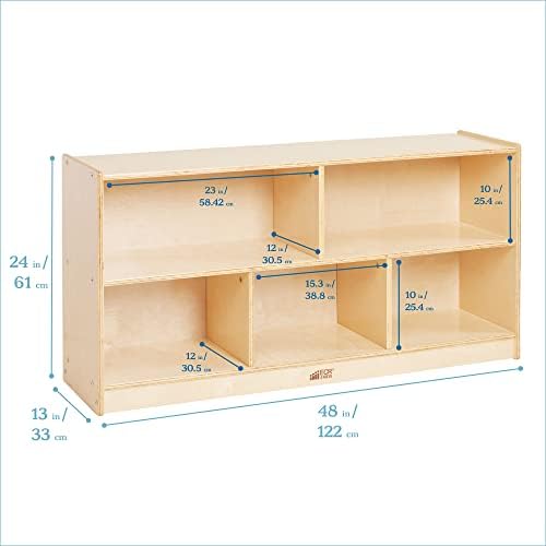 ECR4KIDS 10 Cubby Mobile Bandey Storage Gabinete, 5x2, móveis de sala de aula, armário de armazenamento de madeira da sala