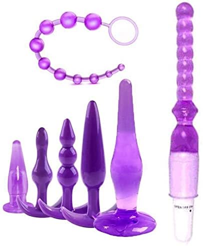 Erun 7pcs Silicone à prova d'água Treinador Analys Set Plug Plug Adultos Vibrando contas anal plug de bunda para mulheres