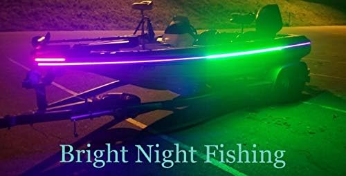 Noite brilhante de 16 pés UV e tira de LED verde, luz de pesca preta, fluorescente, fluorescente, barcos ultravioleta pesca