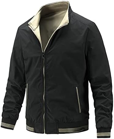 Jaqueta de flanela masculina Casual Casual Casual com algodão pode ser usado em ambos os lados jaqueta com capuz