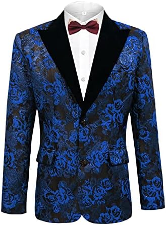 Jaqueta floral de smoking masculina de vnyeelfy